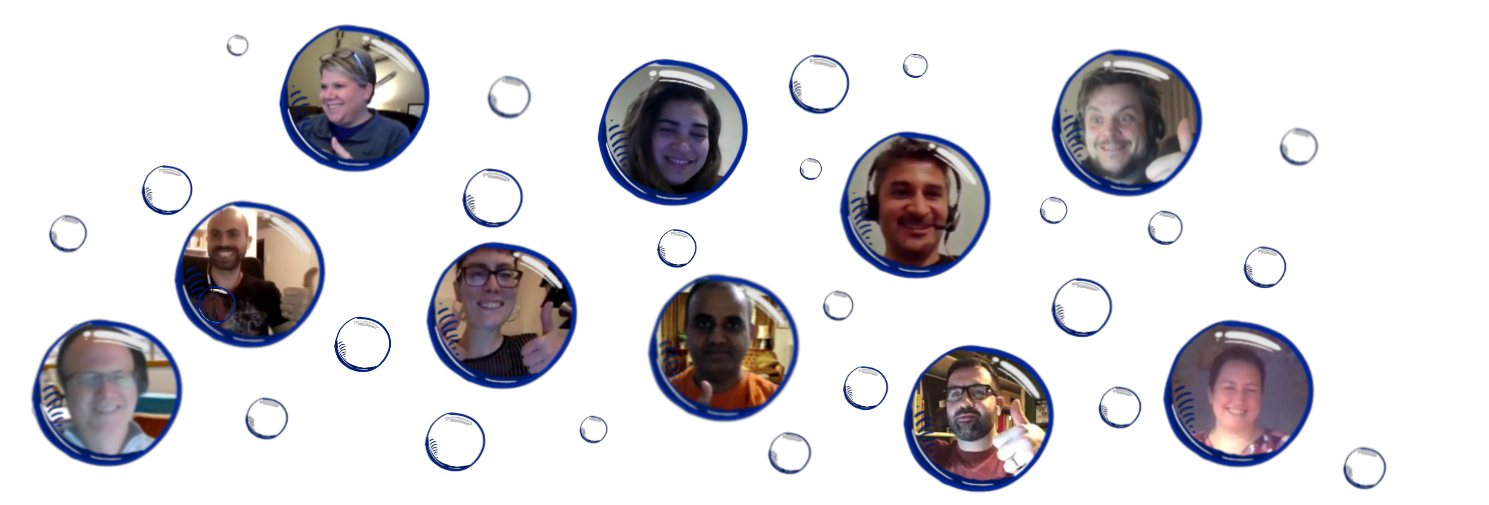 Just a small selection of Happy Scrum Lake participants from previous workshops - Gregory, Ovidiu, Jamie, Marion, Kapil, Richard, Gianni, Tom and Katrin